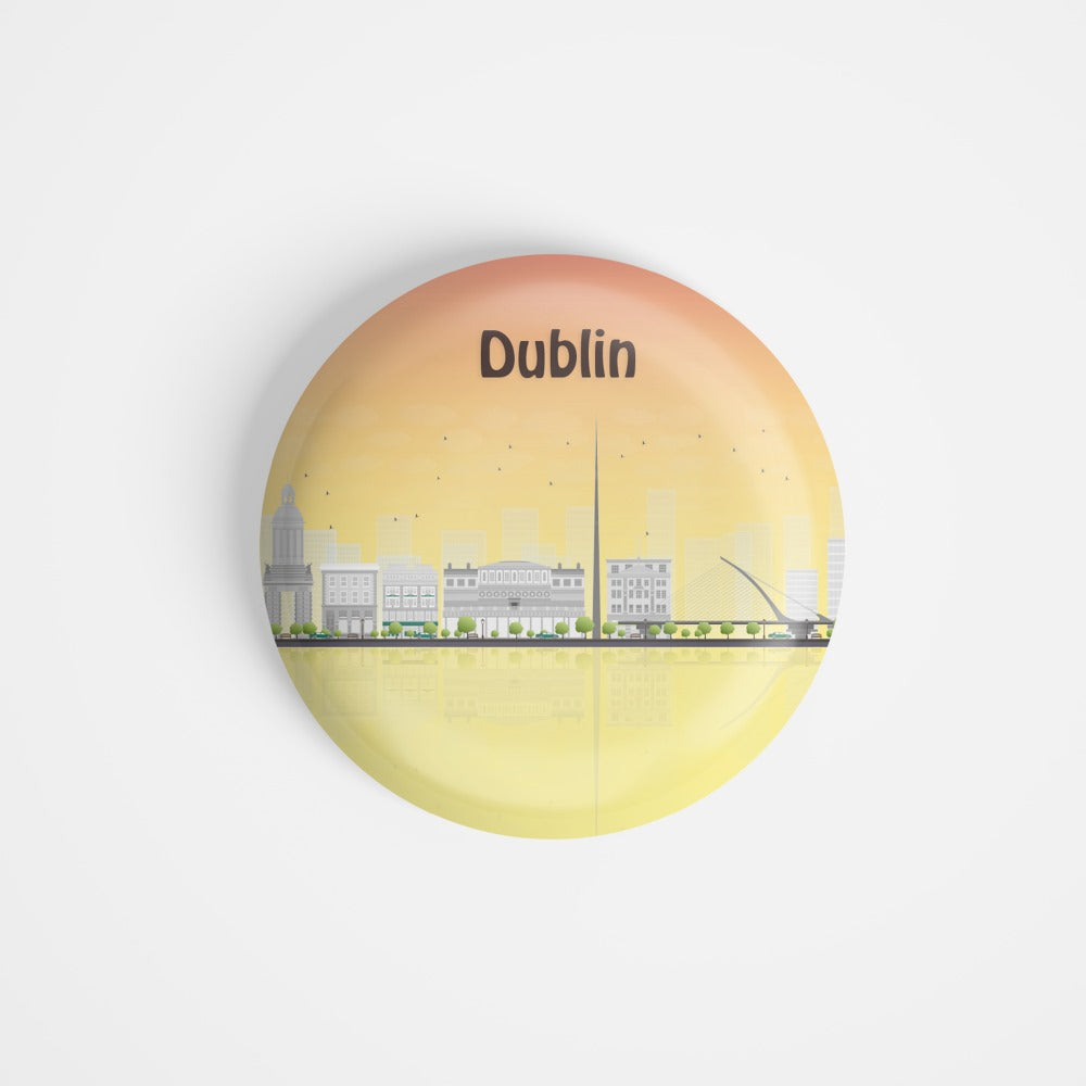 dhcrafts Round Fridge Magnet Multicolour Places Dulbin Capital Of The Republic Of Ireland Glossy Finish Design Pack of 1 (75 mm)